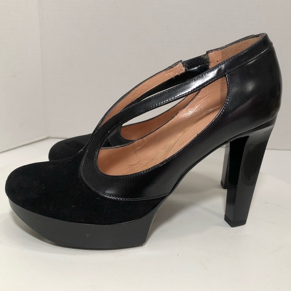 ROBERT CLERGERIE Black Leather | Suede Platforms 6 - Picture 3 of 16